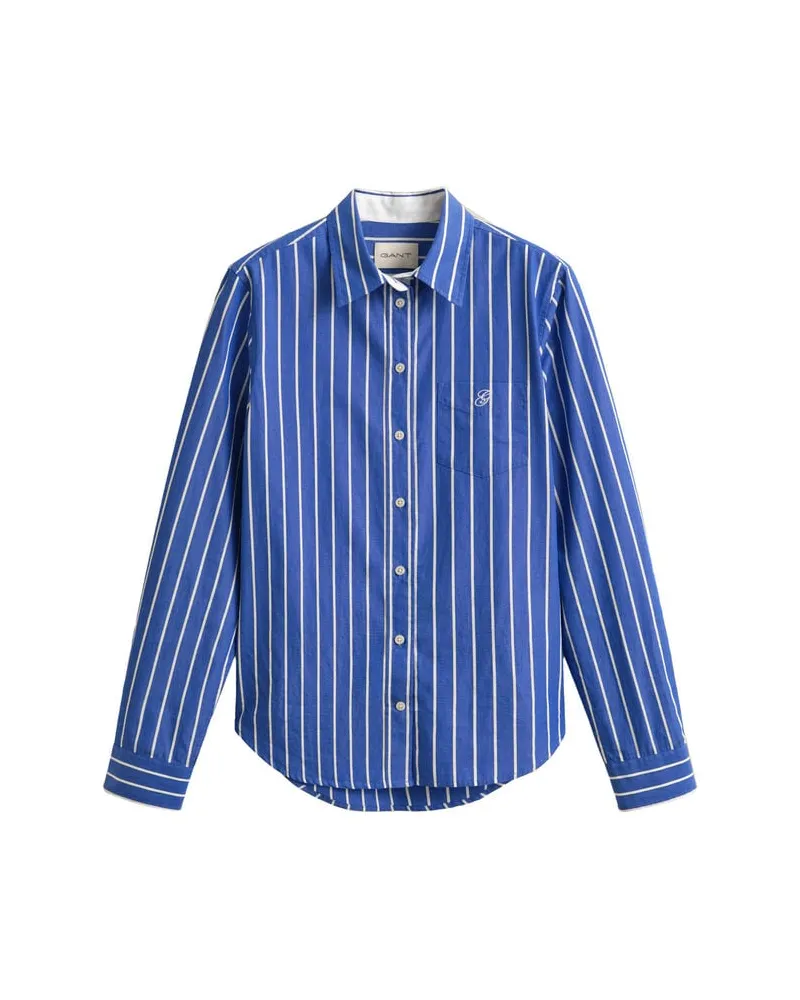 Gant Damen Bluse Regular Fit Blau