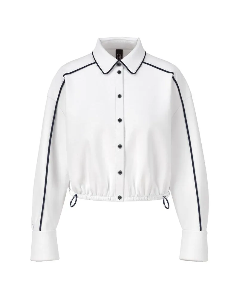 Marc Cain Damen Bluse aus Bio-Baumwolle Weiss