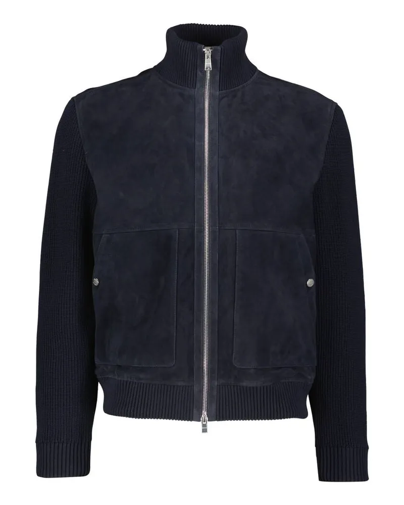 HUGO BOSS Herren Lederjacke H-MAPARO Regular Fit Marine