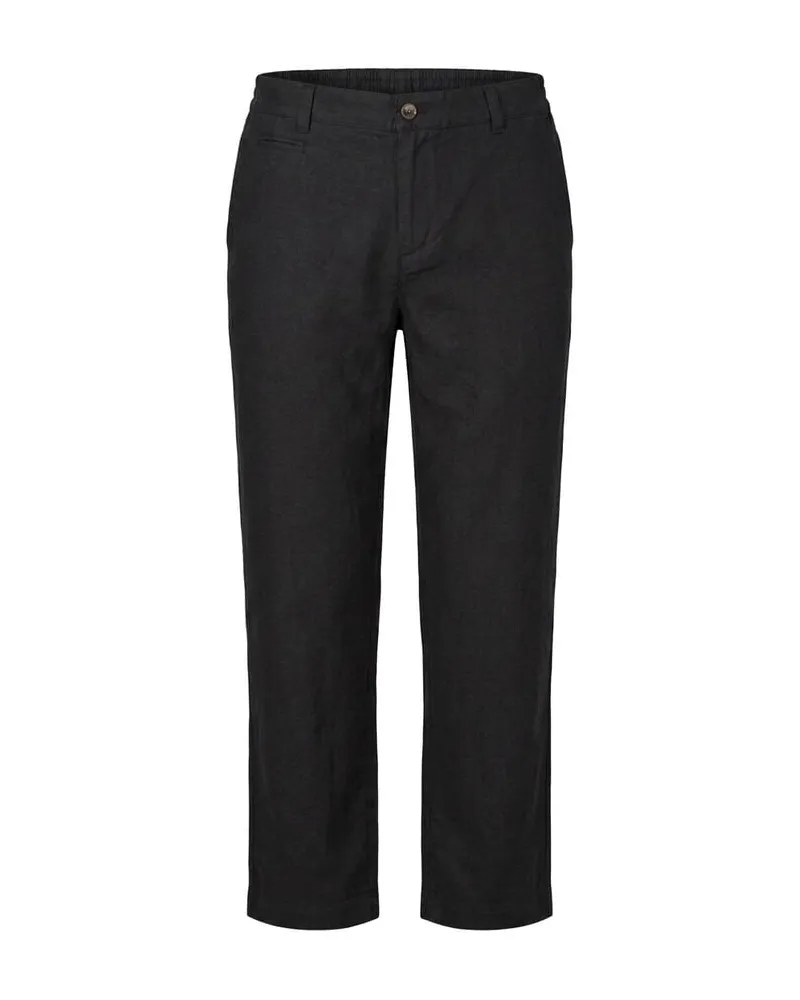LES DEUX Herren Hose aus Leinenmischung Schwarz