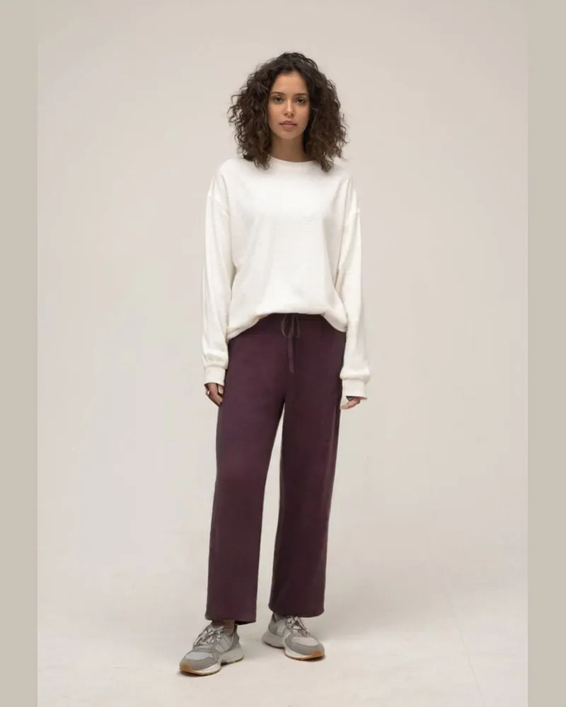 Lisa Yang Damen Strickhose aus Kaschmir SOFI Bordeaux