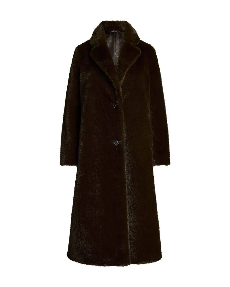 Ralph Lauren Damen Kunstpelzmantel Straight Fit Braun