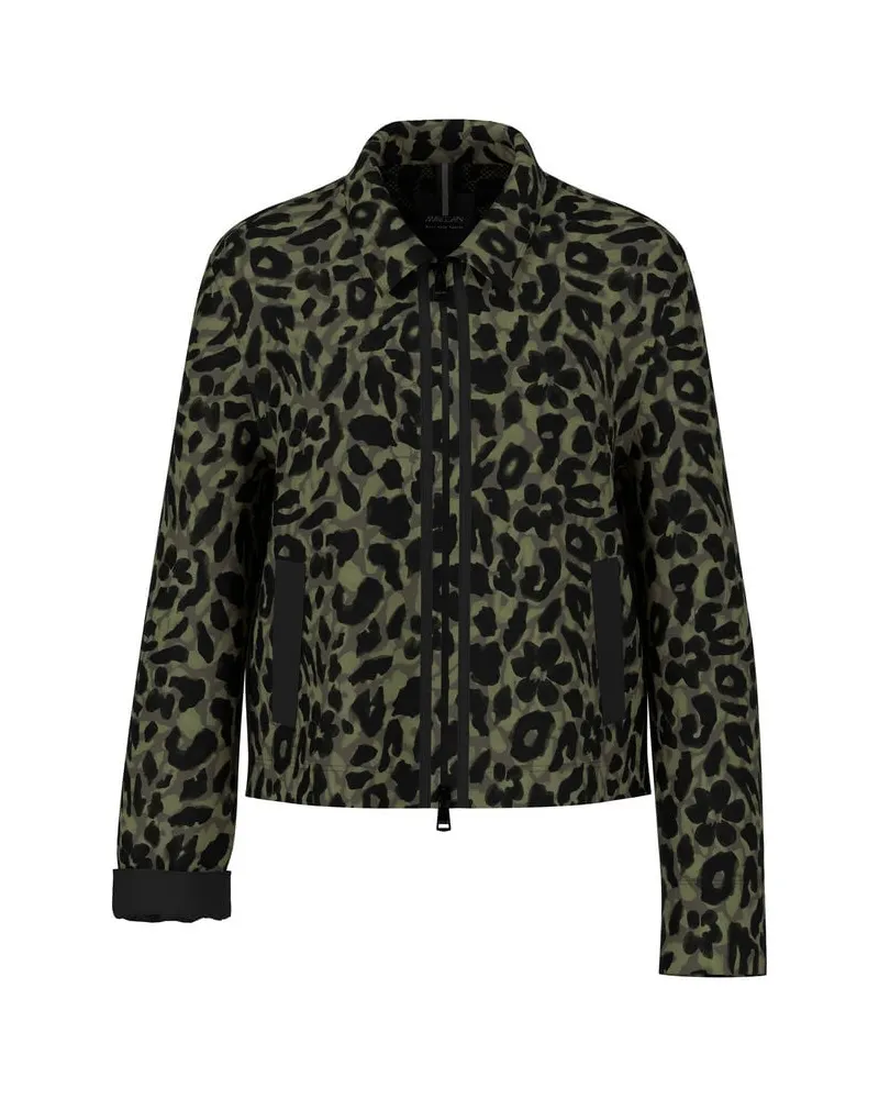 Marc Cain Damen Jacke mit Animal Print Oliv