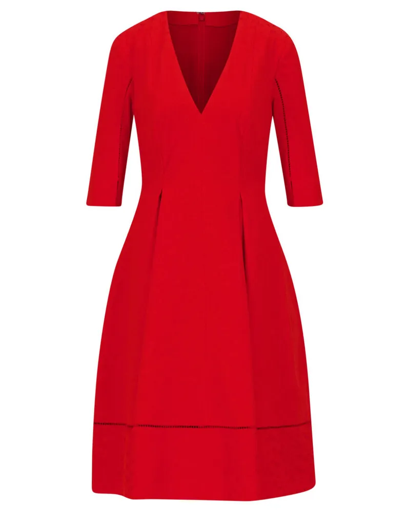 Talbot Runhof Damen Tageskleid PETUNIA COTTON JACQUARD Rot