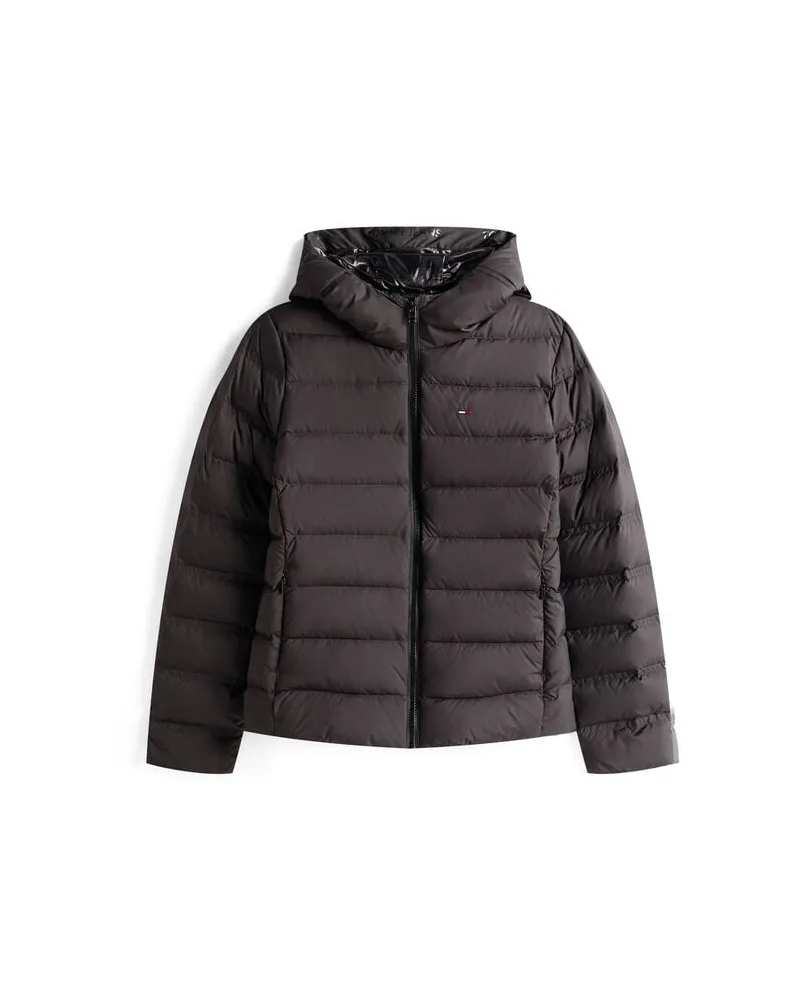 Tommy Hilfiger Damen Daunenjacke mit Kapuze Schwarz