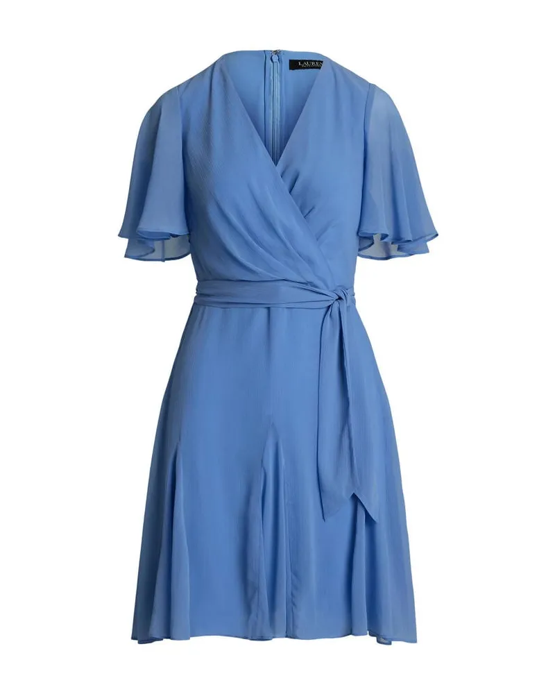 Ralph Lauren Damen Georgette-Kleid mit recyceltem Polyester Navy