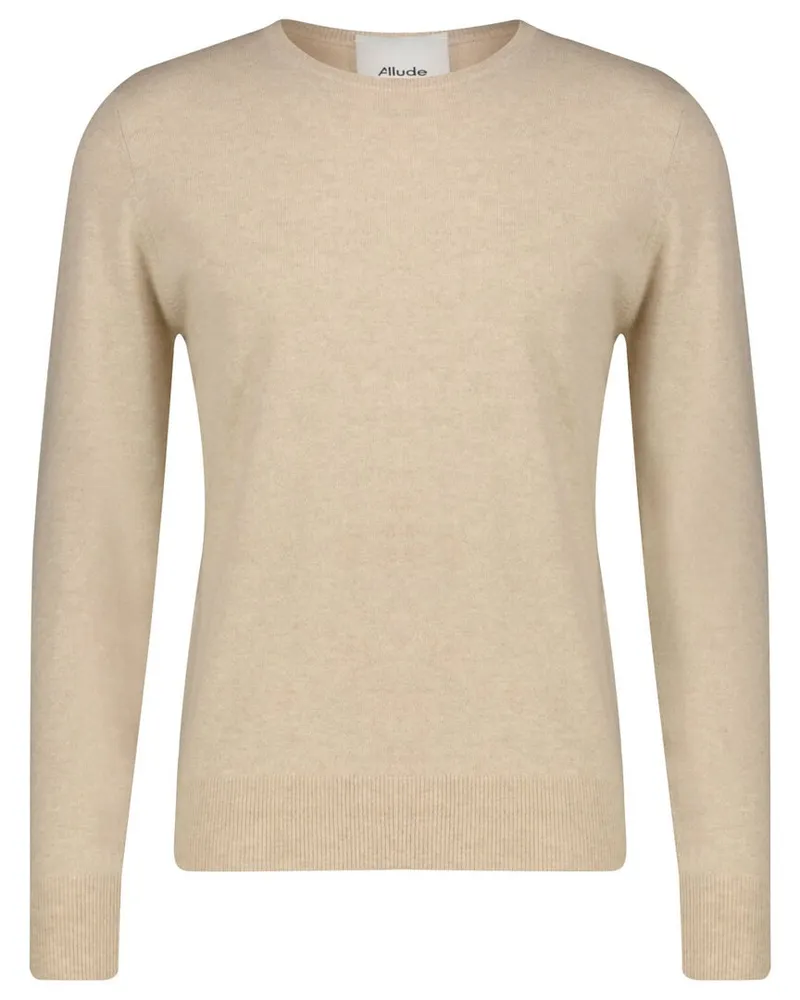 ALLUDE Herren Kaschmirpullover Sand