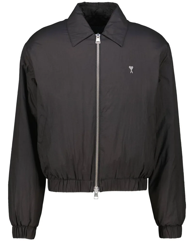 AMI Paris Herren Jacke aus technischem Canvas ADC ZIPPED Schwarz