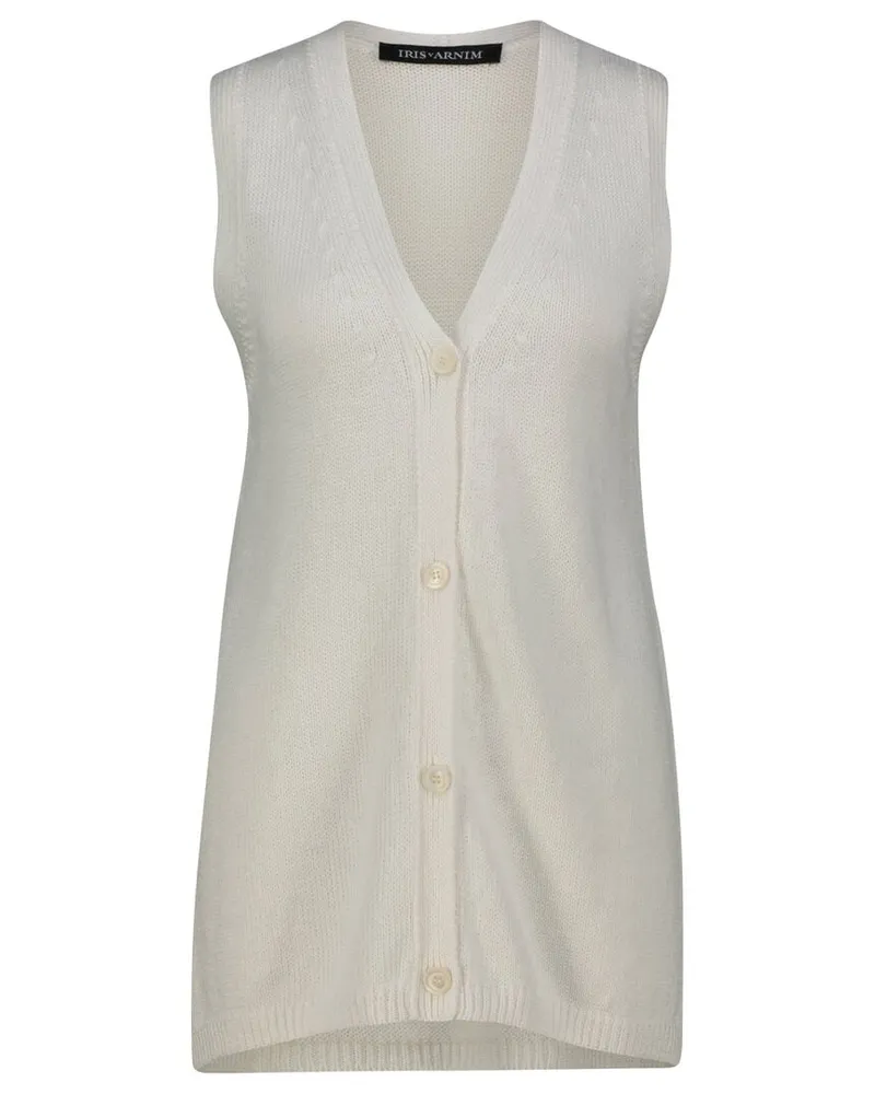 Iris von Arnim Damen Top mit Leinen PIPER Weiss