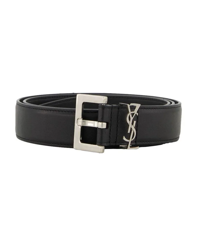 Saint Laurent Damen Ledergürtel Schwarz
