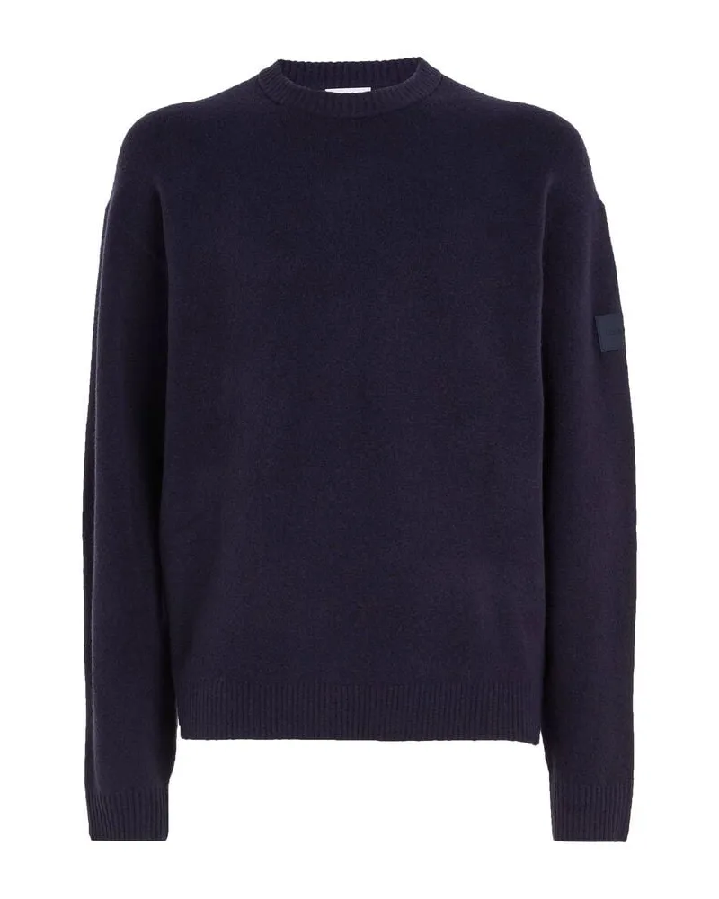 Calvin Klein Herren Strickpullover LYCRA BLEND COMFORT FIT SWEATER Marine