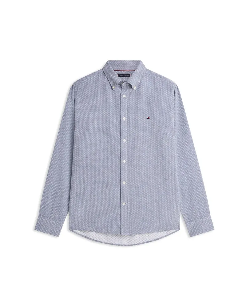 Tommy Hilfiger Herren Hemd FLEX DOBBY Regular Fit Navy