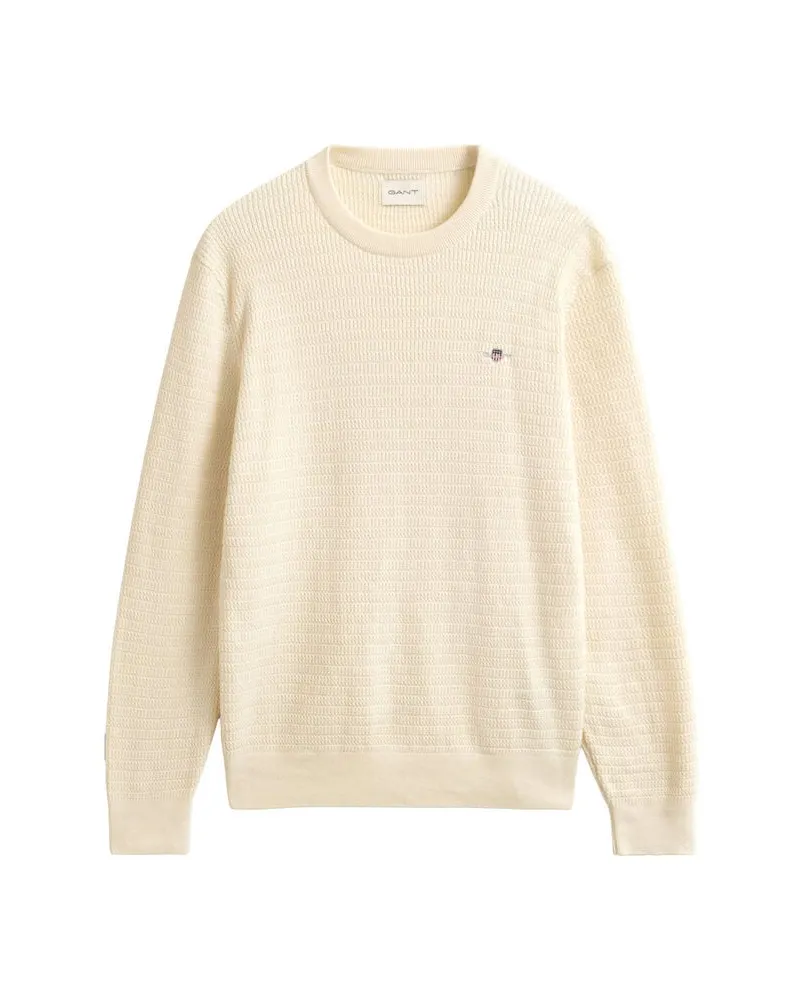 Gant Herren Pullover mit Bio-Baumwolle Creme