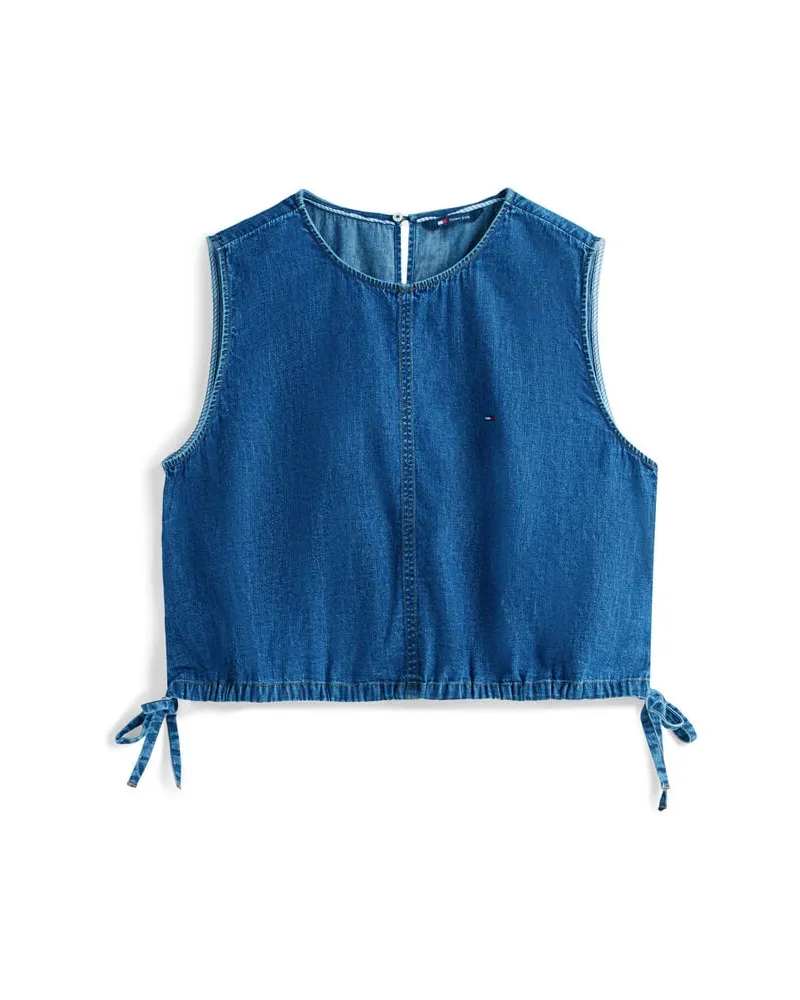 Tommy Hilfiger Damen Bluse aus Chambray-Denim Blue