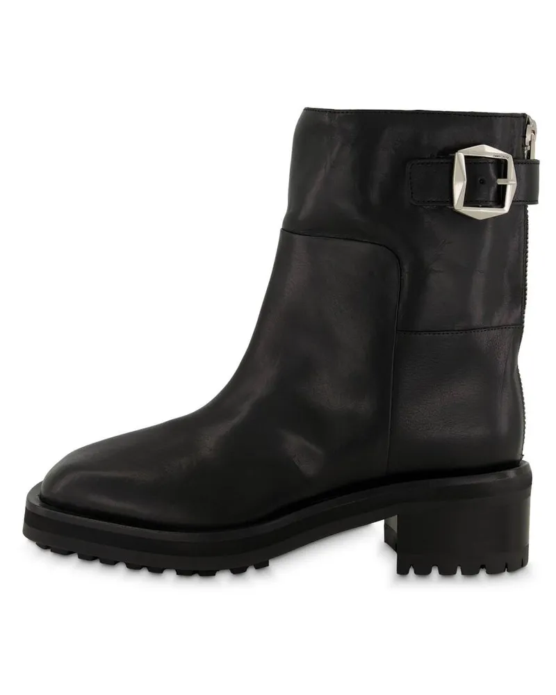 Jimmy Choo Damen Stiefeletten BROOKLYN ANKLE BOOT 50 SHINY CALF LEATHER Schwarz