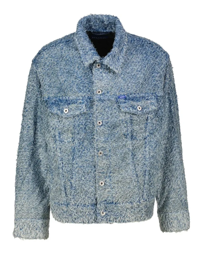 HUGO BOSS Herren Jeansjacke aus Baumwoll-Bouclé KIRKBY Bleached