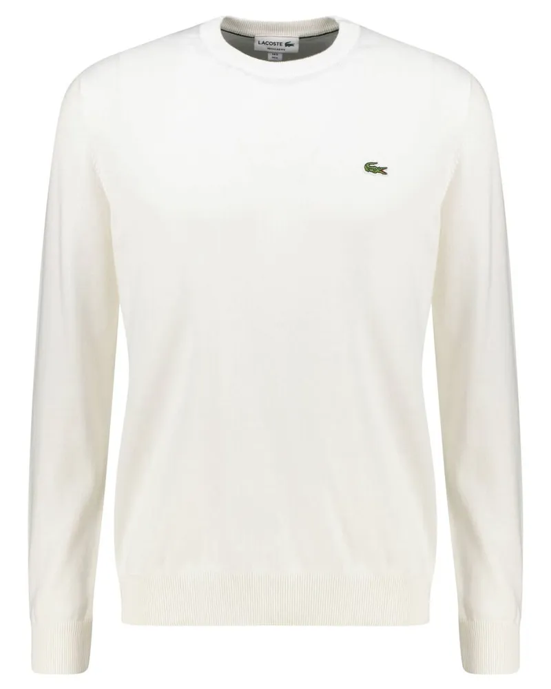Lacoste Herren Strickpullover mit Bio-Baumwolle Regular Fit Offwhite