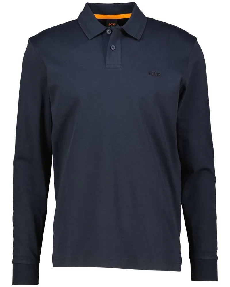 HUGO BOSS Herren Langarm-Poloshirt PE-INTERLOCK Marine