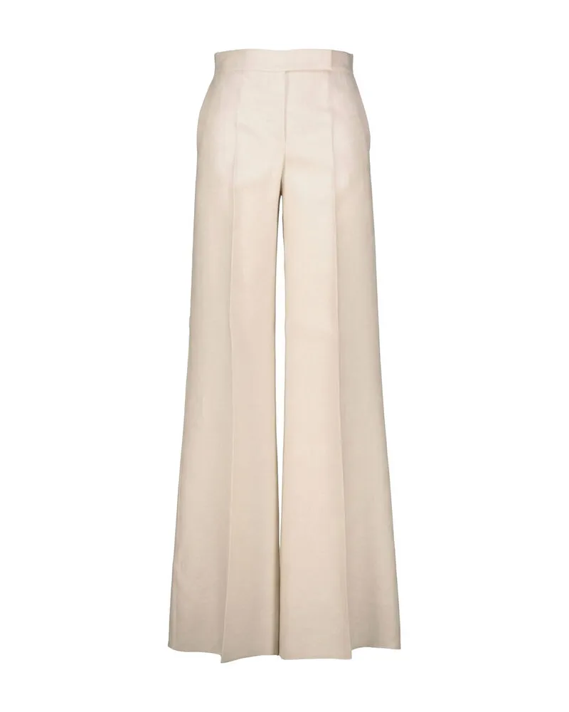Max Mara Damen Hose aus Leinen Sand