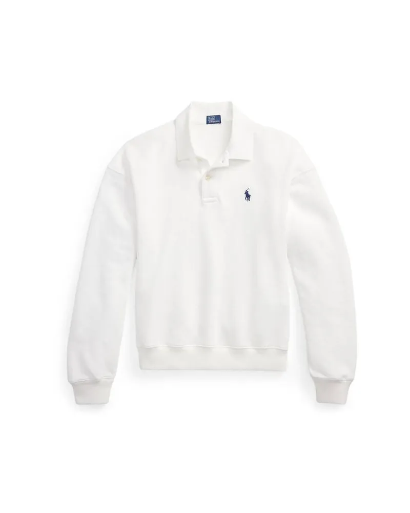 Ralph Lauren Damen Sweatshirt mit Polokragen Weiss