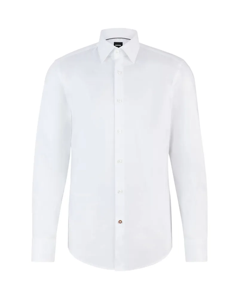 HUGO BOSS Herren Hemd H-HANK Slim Fit Weiss