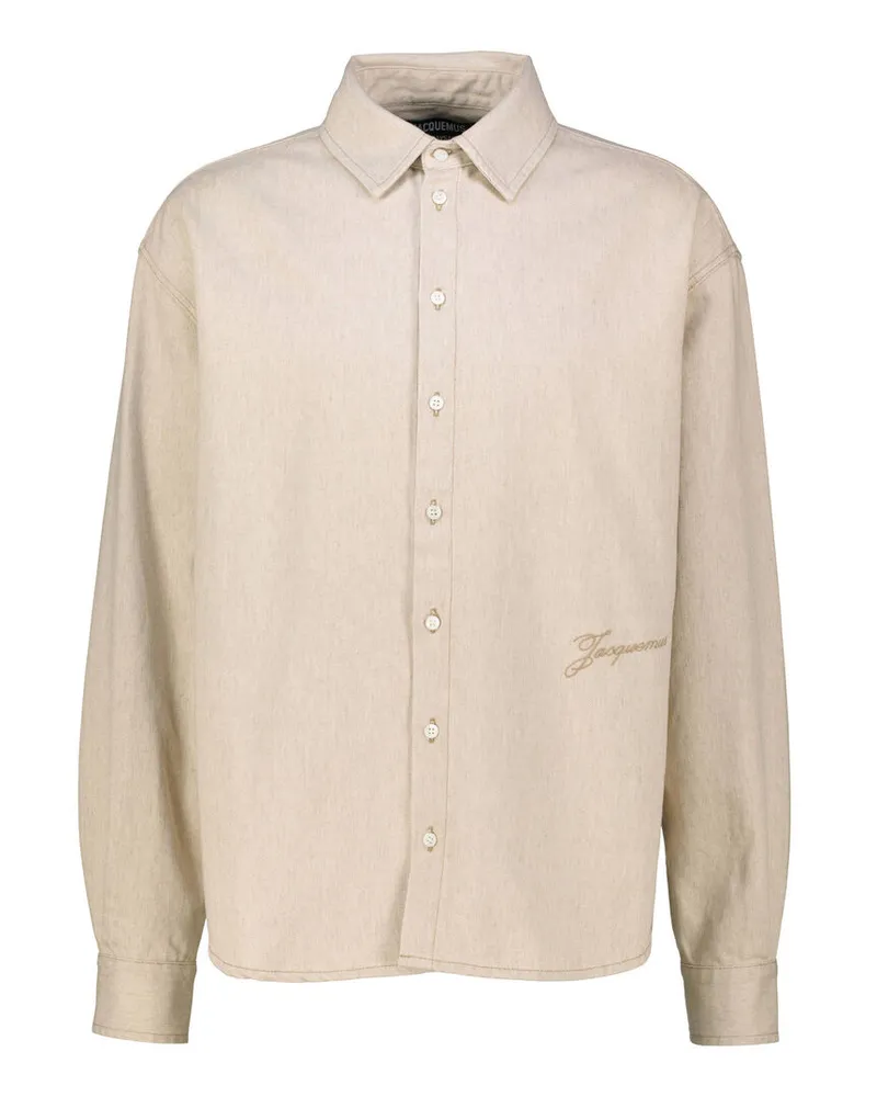 Jacquemus Herren Hemd aus Baumwolle und Hanf SIMON Offwhite