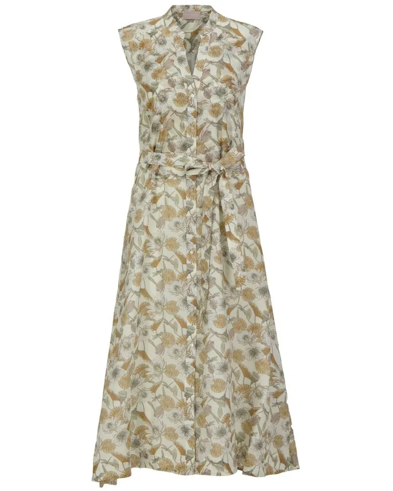 hemisphere Damen Sommerkleid aus Baumwoll-Seiden-Mix Camel