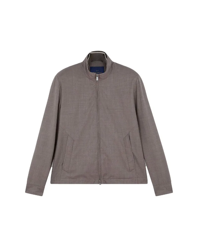 Paul & Shark Herren Blouson aus Schurwolle mit Seide Regular Fit Taupe