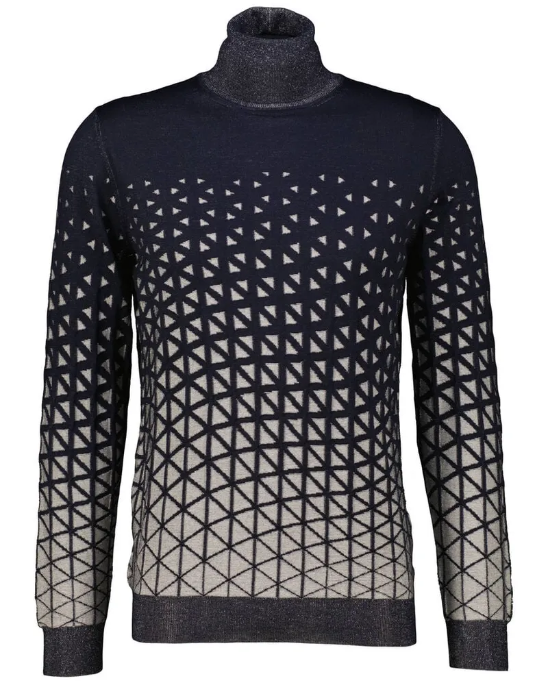 Giorgio Armani Herren Strickpullover mit Rollkragen aus Wolle und Viskose Marine
