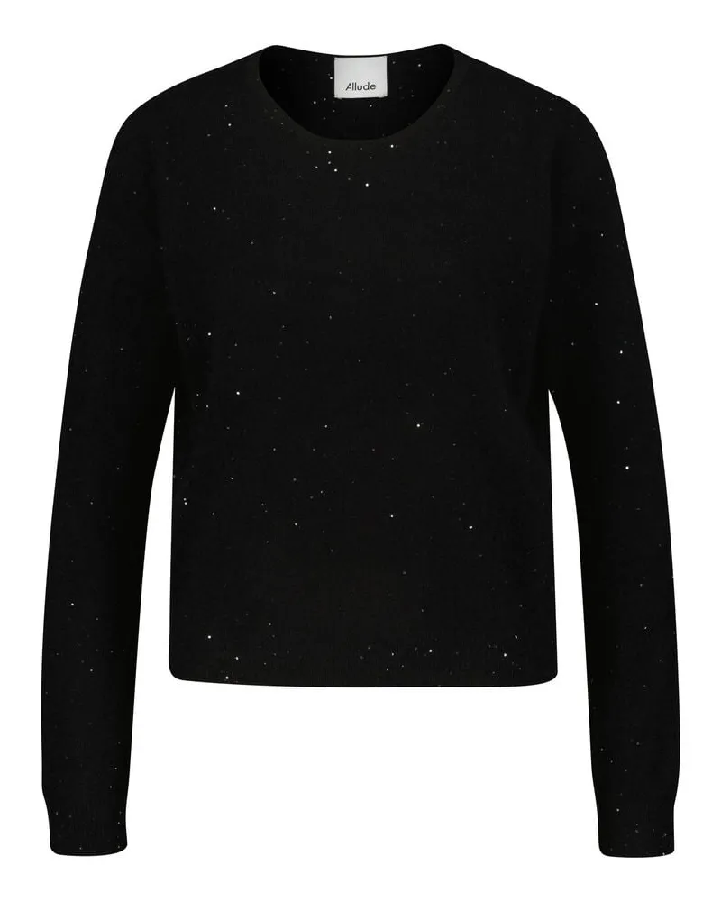 ALLUDE Damen Strickpullover aus Kaschmir und Seide Schwarz