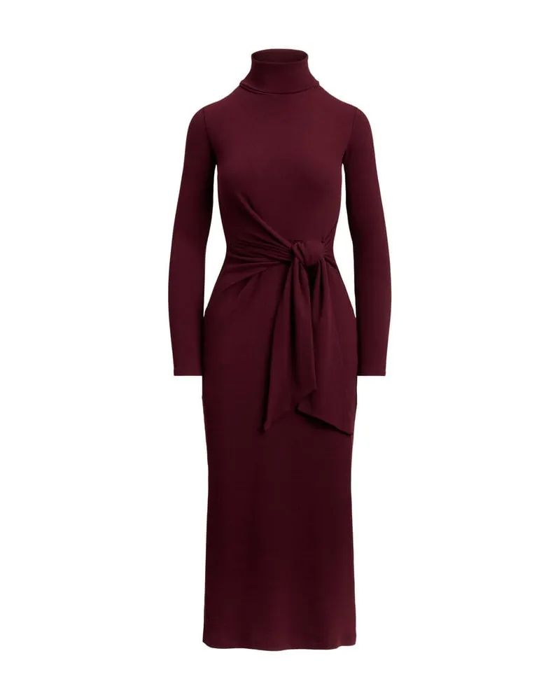 Ralph Lauren Damen Strickkleid mit Rollkragen Bordeaux