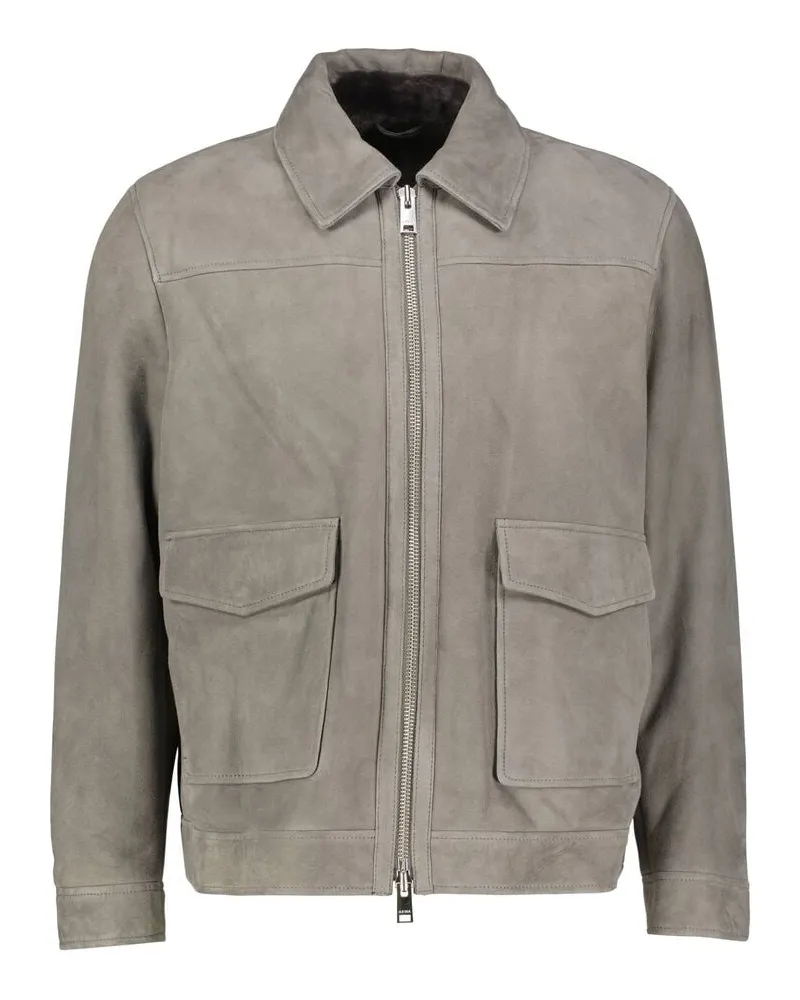 Arma Herren Lederjacke aus Veloursleder mit Lammfell GAREN Taupe