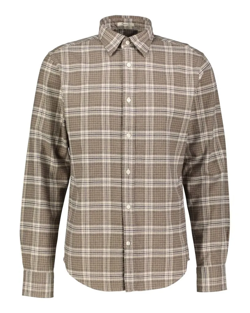 Gant Herren Freizeithemd MELANGE CHECK Regular Fit Nougat