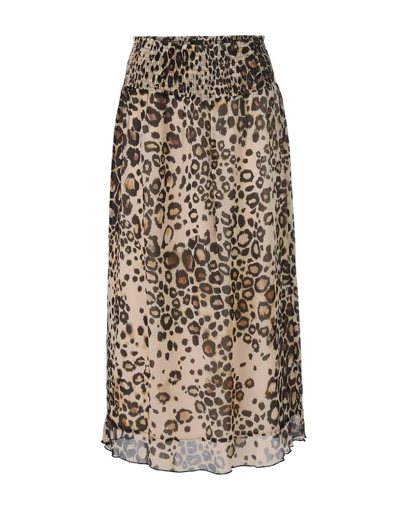Marc Cain Damen Midirock mit Volant Capuccino