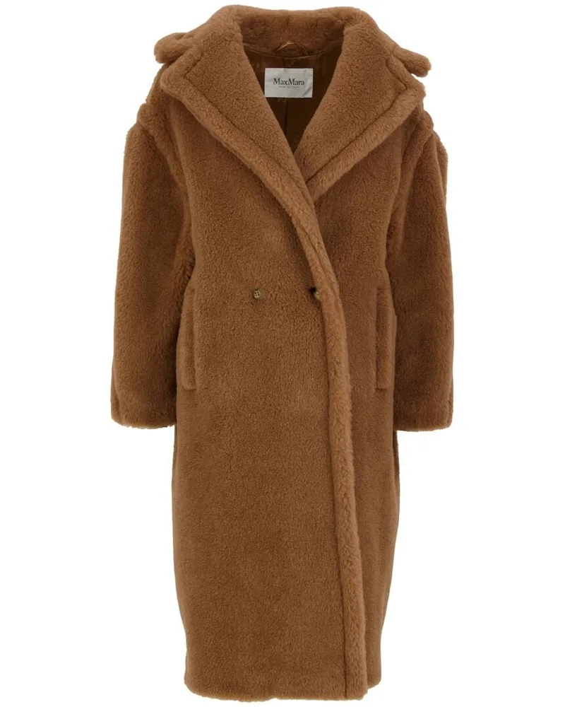 Max Mara Damen Mantel aus Kamelwolle und Seide TEDDY Camel