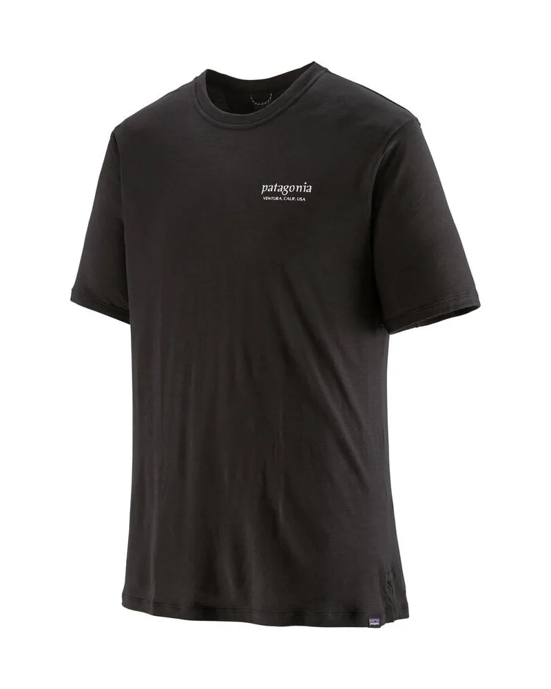 Patagonia Herren Funktionsshirt MS CAP COOL MERINO BLEND GRAPHIC SHIRT Schwarz