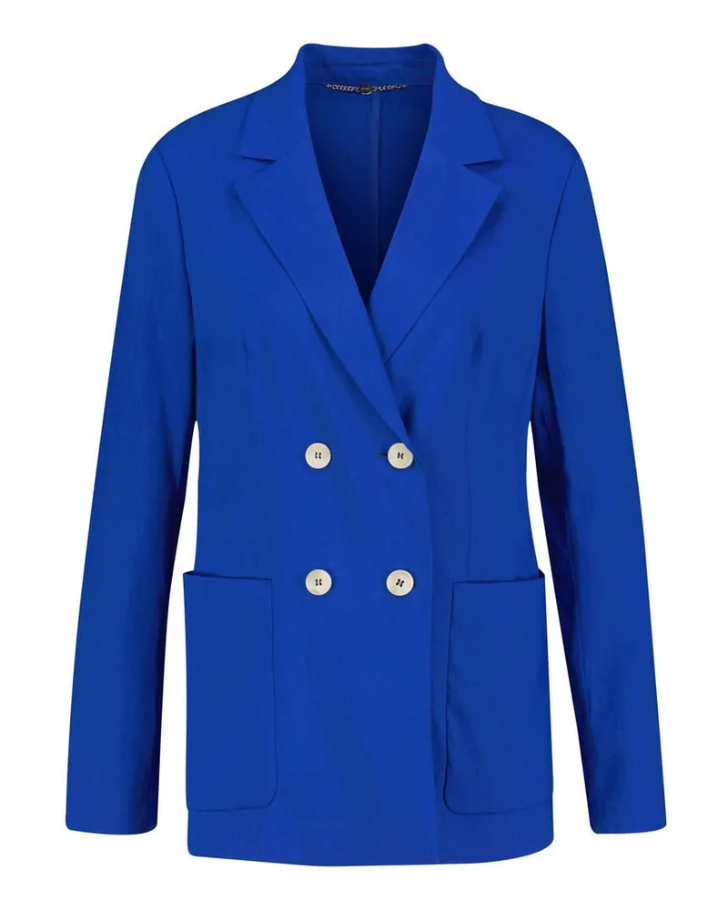 Marc Cain Damen Blazer mit Leinen und Viskose Blau