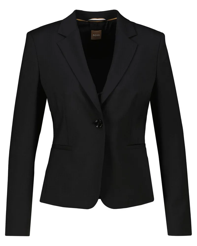 HUGO BOSS Damen Blazer JARUA aus Schurwolle Regular Fit Schwarz