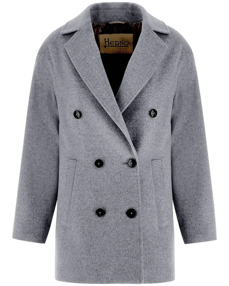 Herno Damen Kurzmantel aus Schurwolle PEACOAT Grau