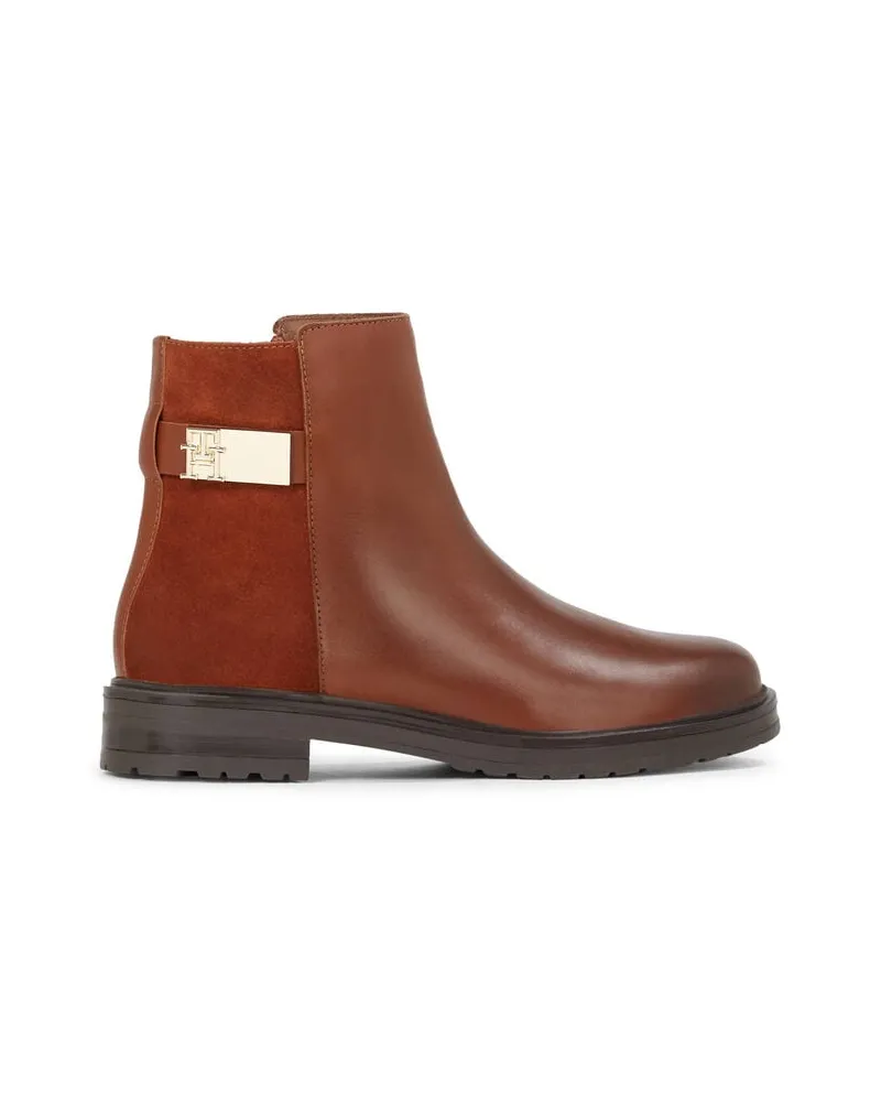 Tommy Hilfiger Damen Stiefeletten aus Leder Nougat