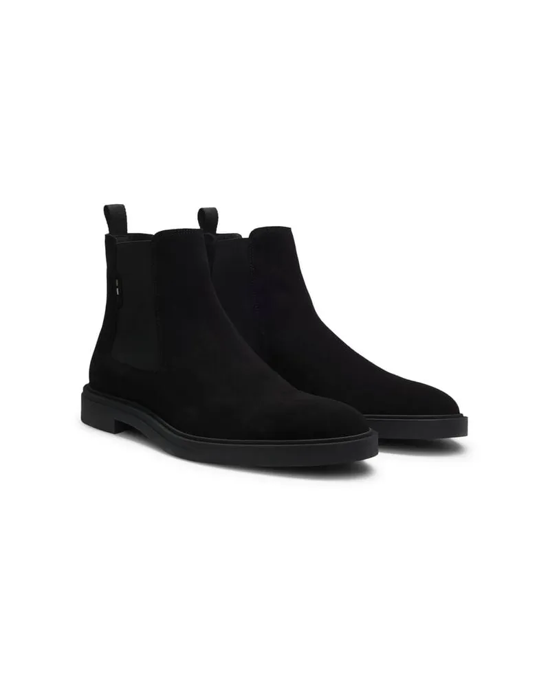 HUGO BOSS Herren Chelsea Boots aus Veloursleder CALEV_CHEB Schwarz
