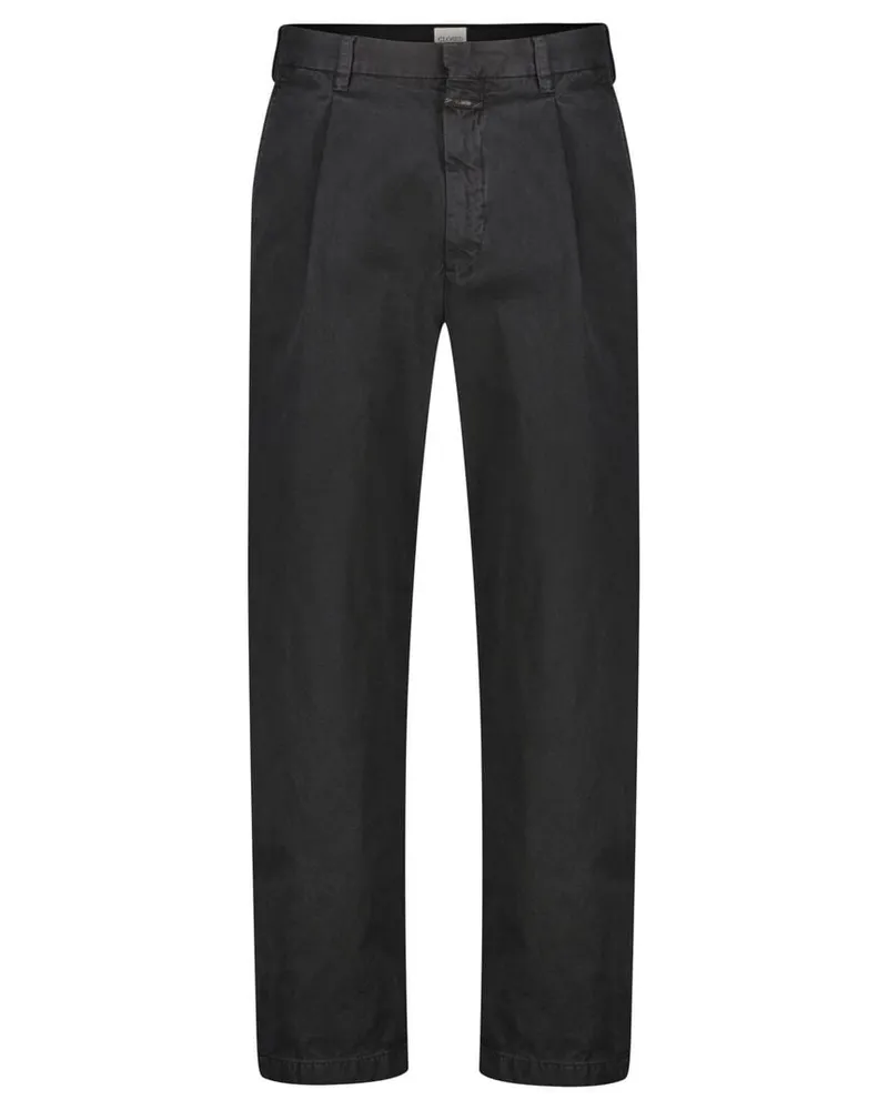 Closed Herren Chinohose aus Baumwolltwill BLOMBERG WIDE Schwarz