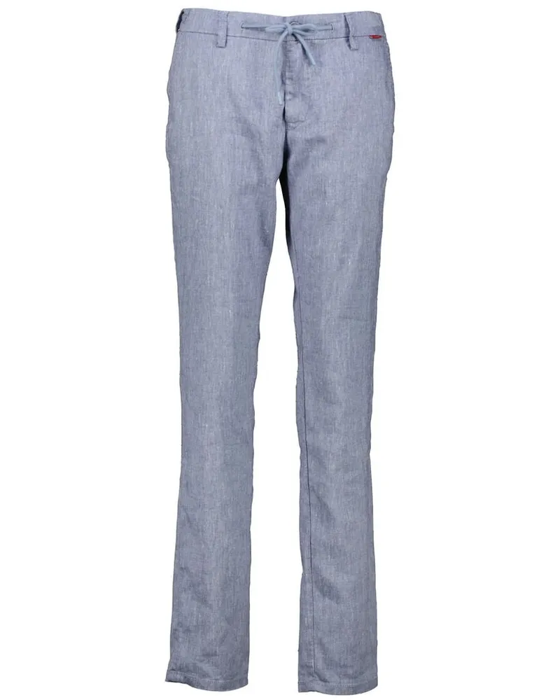 MAC Jeans Herren Hose mit Leinen LENNOX SPORT Modern Fit Blau