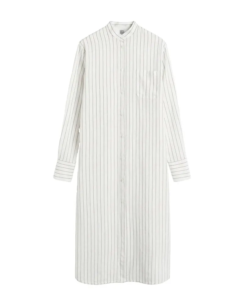 Totême Damen Hemdblusenkleid aus Seiden-Mix Offwhite