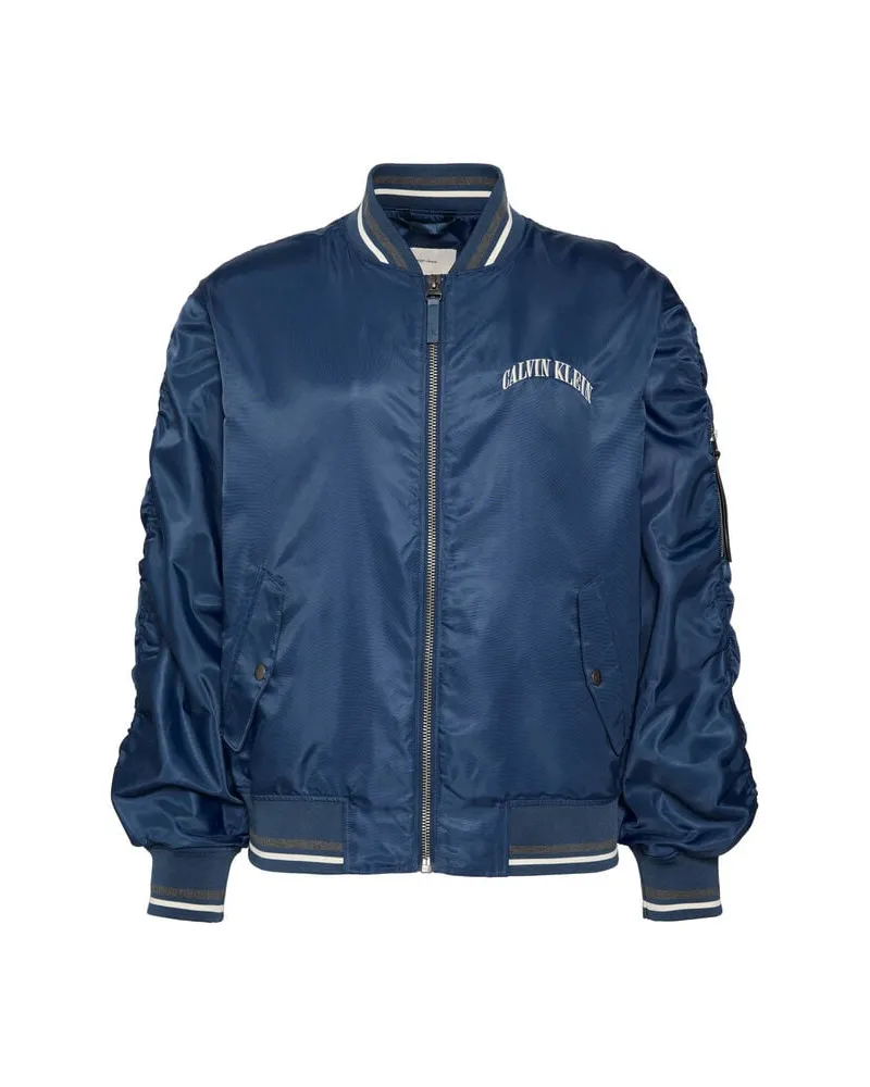 Calvin Klein Herren Bomberjacke mit Varsity-Logo Marine