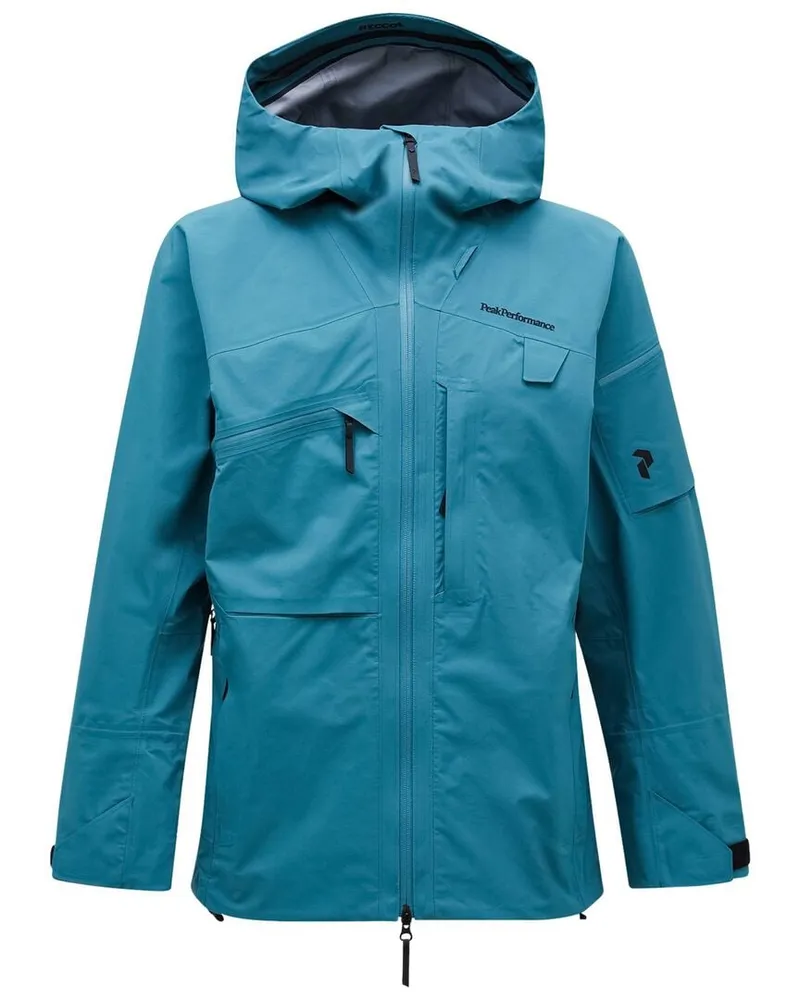 Peak Performance Herren Skijacke mit Kapuze ALPINE GORE-TEX 3L Regular Fit Petrol