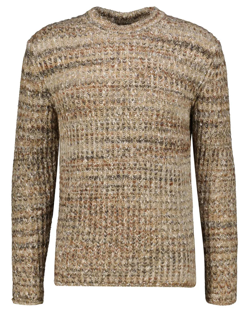 Drykorn Herren Strickpullover aus Baumwoll-Wolle-Mix LEANDO Braun