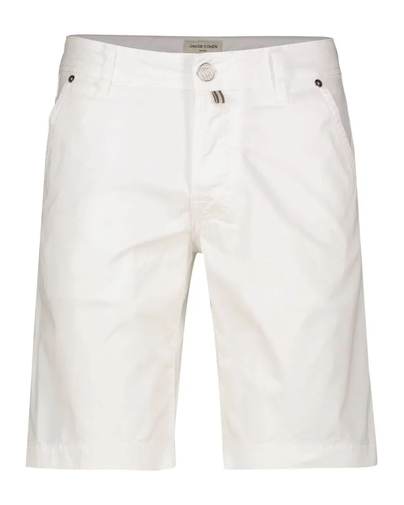 Jacob Cohën Herren Bermuda Slim Fit Weiss