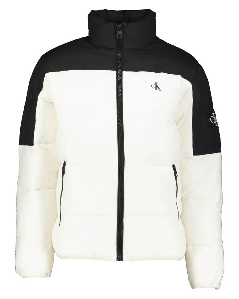 Calvin Klein Herren Steppjacke BLOCKING NON-DOWN PUFFER Weiss