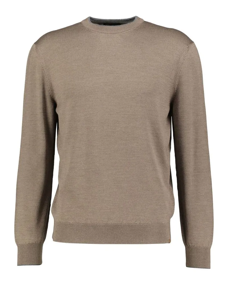 Paul & Shark Herren Strickpullover aus Wolle und Seide Taupe